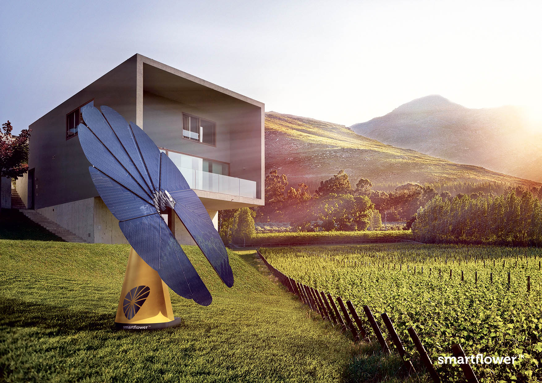Panel Solar Flor Smartflower, Sistema de paneles solares en forma de flor. – Hipernova